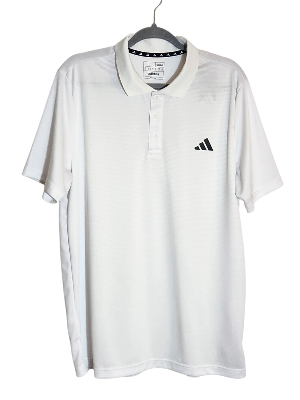 Adidas Mens White Short Sleeve Polo NWT Size Large Flaw
